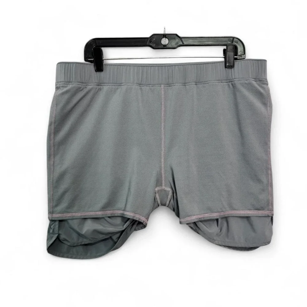 Athleta Gray‎ Athletic Skort Womens XL Built-In Shorts Zip Pocket Active Tennis